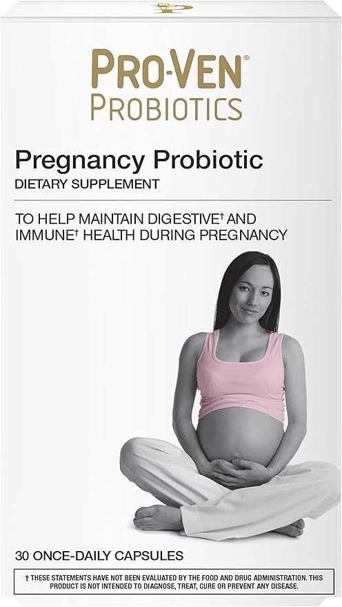 Pro-Ven Prenatal Probiotic for Women with Vitamin C & Calcium | 10 Billion CFUs | Supports Immune & Digestive Health During Pregnancy | Safe for Mum & Baby | 30 Probiotics Capsules | Vegetarian