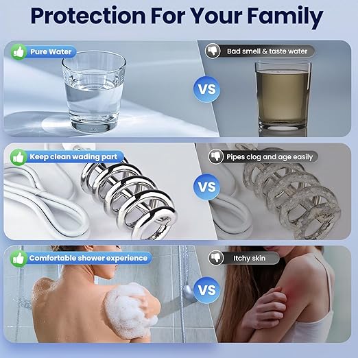 Whole House Water Filter System, 3-Stage Whole House Water Filtration System, 3/4 "Inlet/Outlet,Reduces Up to 99% of Chlorine, Sediment, Taste and Odor, with a Transparent Shell for The First Stage