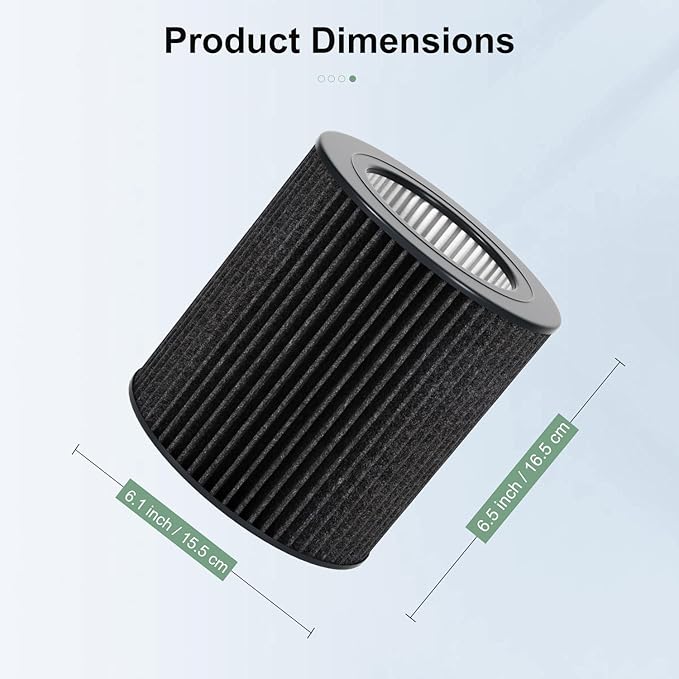 2 Pack Air Mini Filter Replacements Compatible with Molekule Air Mini & Air Mini + Air Purifiers, 3-in-1 High-Efficiency True HEPA Replacement Filter
