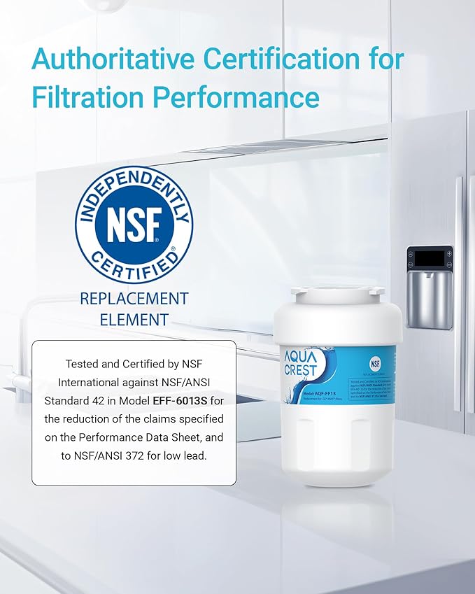 AQUA CREST AQF-FF13 Replacement for GE® MWF®, SmartWater® MWFP, MWFINT, MWFA, GWF, HDX FMG-1, Kenmore® 9991 Refrigerator Water Filter