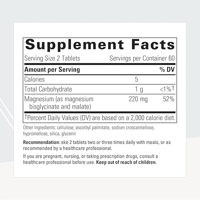 Integrative Therapeutics L-Theanine-60 Capsules and Magnesium Glycinate-120 Tablets
