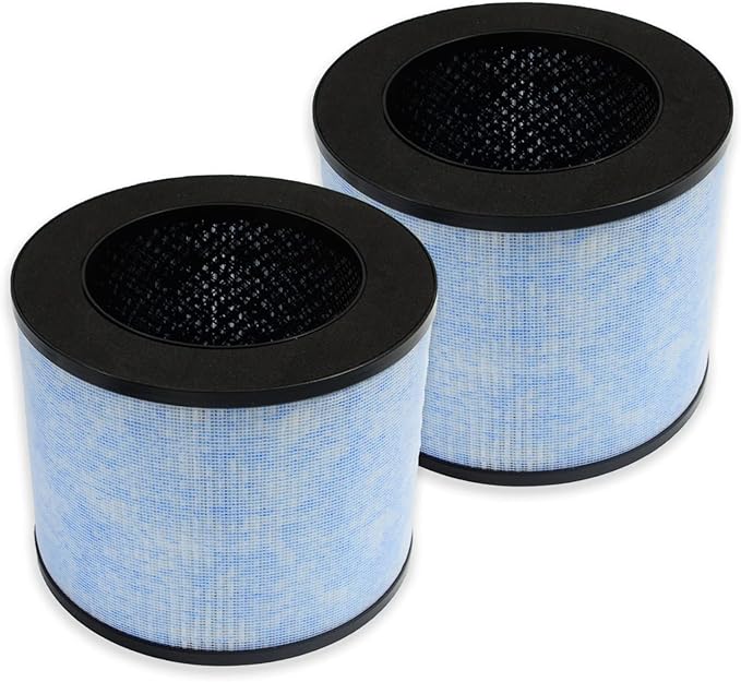 PUREBURG F100 Replacement Filter Compatible with Instant AP100 Air Purifier,2-Pack H13 HEPA 4-Stage Filtration Activated Carbon Air Clean Dust VOCs Odor