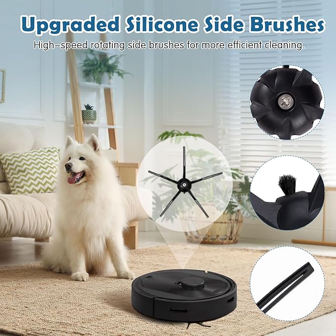 Q5 Replacement Accessories Kit Compatible with Roborock Q5 / Q5+ Plus Robot Vacuum, 2 Main Brushes, 6 Washable Filters, 8 Side Brushes, 1 Cleaning Tool, 1 Screwdriver (Not for Q5 Max / Q5 Pro)