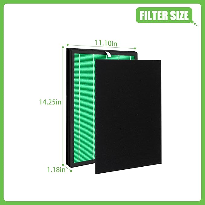 Airmega 150 Filter Replacement, Compatible with Coway Airmega 150 (AP-1019C) & Airmega 160 Air Purifiers, 2 True HEPA and 8 Enhanced Activated Carbon Filters, AP-1019C-FP
