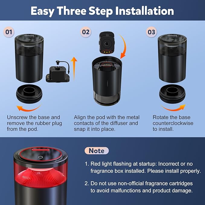 2025 Upgraded Smart Car Air Freshener Diffuser, New Car Smell Air Freshener Long Lasting, Auto On/Off, Adjustable Modes, Car Scent with 8 Ambient Lights, Car Diffusers for Essential Oil-Grapefruit