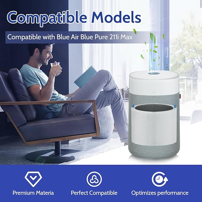 2 Pack 211i Max Replacement Filter Compatible with Blue Pure 211i Max Air Purifier, H13 211iMax Replacement Filter, Compared Part F2MAX