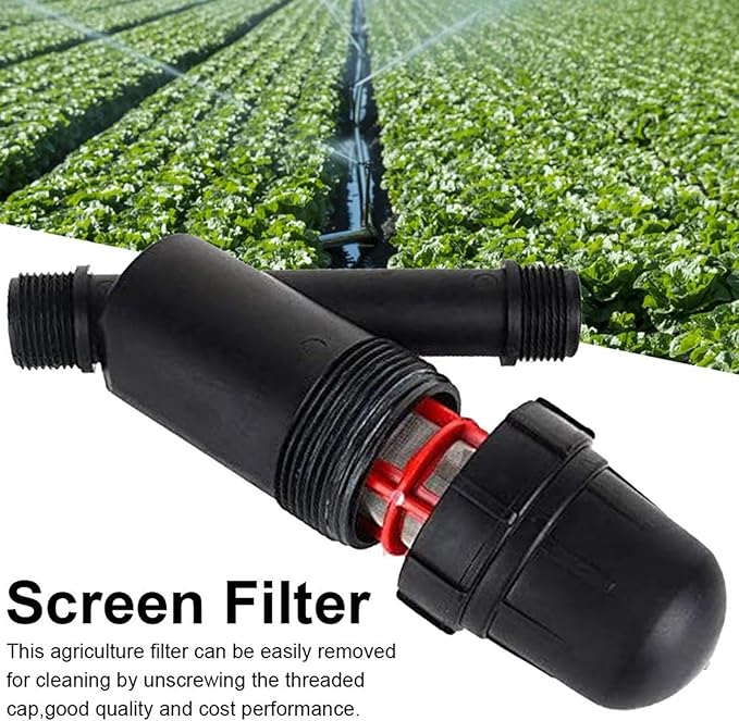 TopHomer Drip Irrigation Filter, 3/4" Y Water Filter Strainer Stainless Steel Inline 120 Mesh Screen Filter Gardening Drip Irrigation Filter for Garden Greenhouse Agricultural Drip
