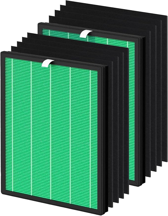Airmega 150 Filter Replacement, Compatible with Coway Airmega 150 Air Purifier, 2 Green True HEPA and 8 Active Carbon Filter, AP-1019C-FP