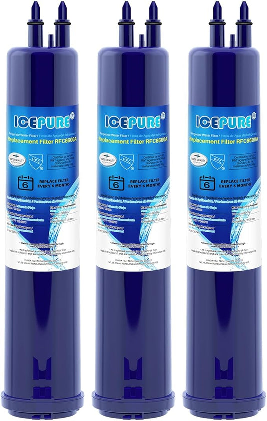 ICEPURE RFC6600A Compatible with EDR3RXD1 Refrigerator Water Filter, 4396841, Everydrop® Filter 3, 4396710, Kenmore® 9030, 9083, 46-9083, 46-9030,3PACK