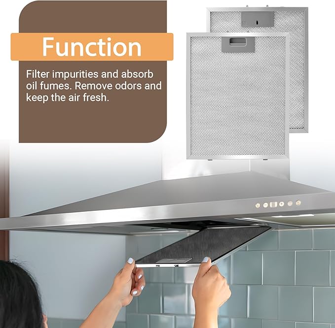 2Pcs Universal 12-5/9" x 10-1/5" Range Hood Charcoal Filter