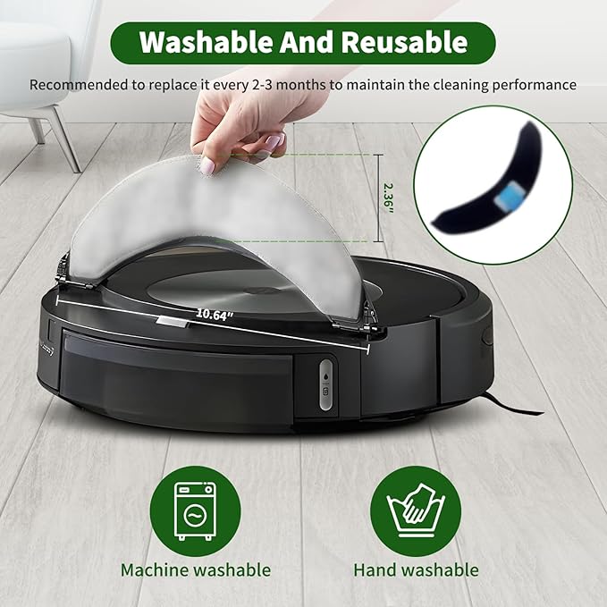 Replacement Parts Specific for R-oomba Combo 10 max j9+ j7+/Plus Robot Vacuum Cleaner,Accessories Inclue 2 set Roller Brushes,4 Filters,4 Microfiber Mopping Pad,8 Side Brushes,6 Dust bags