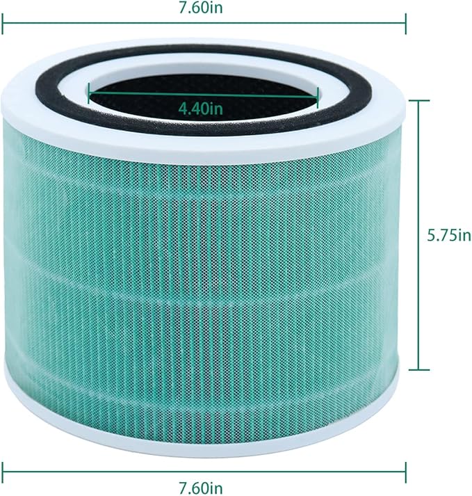for LEVOIT Core 300 and Core 300S Filte Replacement High-Efficiency Activated Carbon Air Purifier, True Filter 3-in-1 Care Pet Compared Core 300-RF Filtes VortexAir Green 2Pack