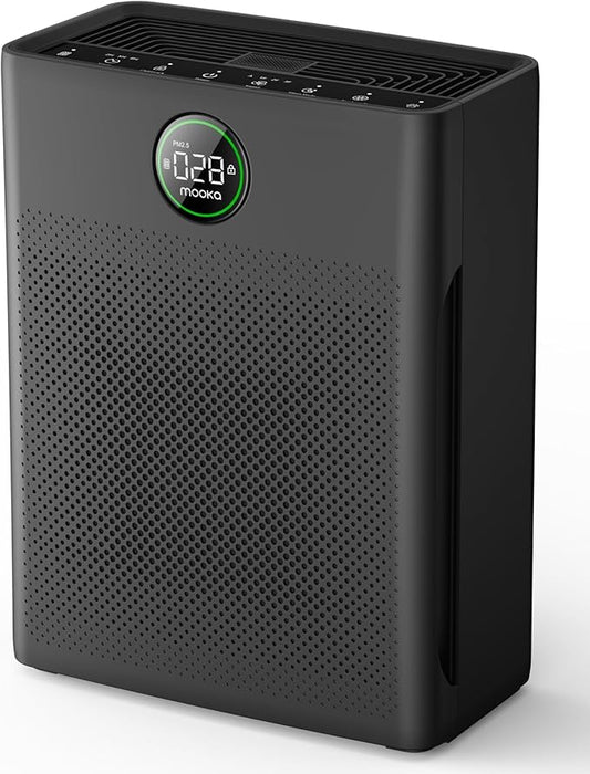 Air Purifiers for Home Large Room up to 2200sq.ft, MOOKA Air purifier for Home Pets with Washable Filter, PM 2.5 Display Air Quality Sensor Air Cleaner for Bedroom, Dorm room, Pets, Office, PR1