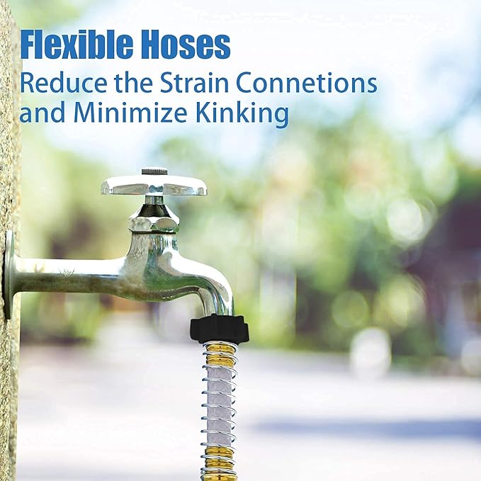 RV Inline Water Filter with Flexible Hose Protector, Certified by NSF to Reduce Bad Taste, Odors, Rust, Chlorine, Lead, Fluoride and More Sediment in Drinking Water (2 Packs)