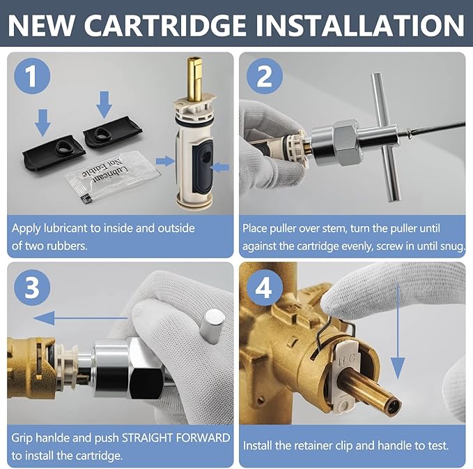 1222 Cartridge Kit for Moen 1222 Replacement Cartridge with Removal Tool 104421 and Handle Adapter 116653, for Moen Posi Temp Shower Repair