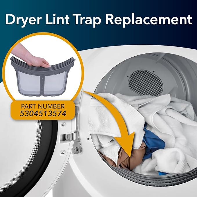 Generic 5304513574 DRYER LINT TRAP FILTER - Dryer Lint Screen Filter Trap Assembly Replacement for Electrolux/Frigidaire Dryers Filter Assembly, Lint, Clamshell. Fits Pre Retrofit