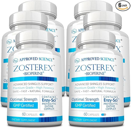 Approved Science Zosterex - Immune Support - L-Lysine 1000 mg, Vitamin B Blend, Mushroom Blend - 6 Month Supply