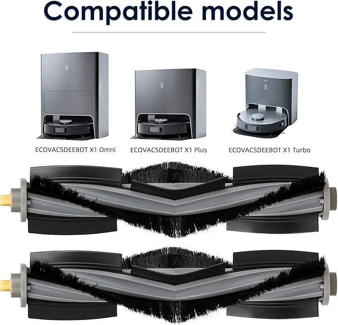 (2 Pieces) T20 Omni Roller Brushes for Robotic Vacuum ECOVACS DEEBOT X1 Omni/ T20 Omni/ T10/ T10 Plus/ T10 Turbo/ T10 Omni, Robot Vacuum Cleaner Roller Brush Kit, Replacement Parts