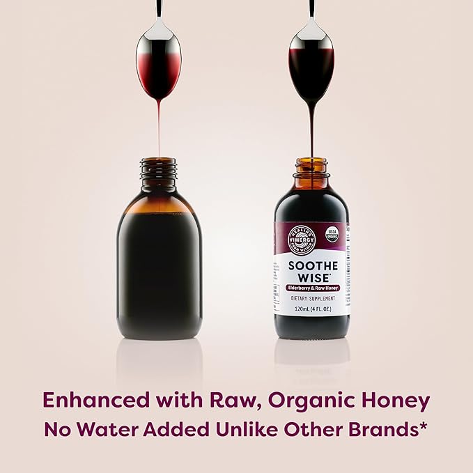 Vimergy Soothe Wise* – Fast-Absorbing Immune Support with Elderberry Syrup and Raw, Organic Honey – Coats and soothes Respiratory tissues – USDA Certified Organic, Vegan, Paleo-Friendly, Gluten-Free.