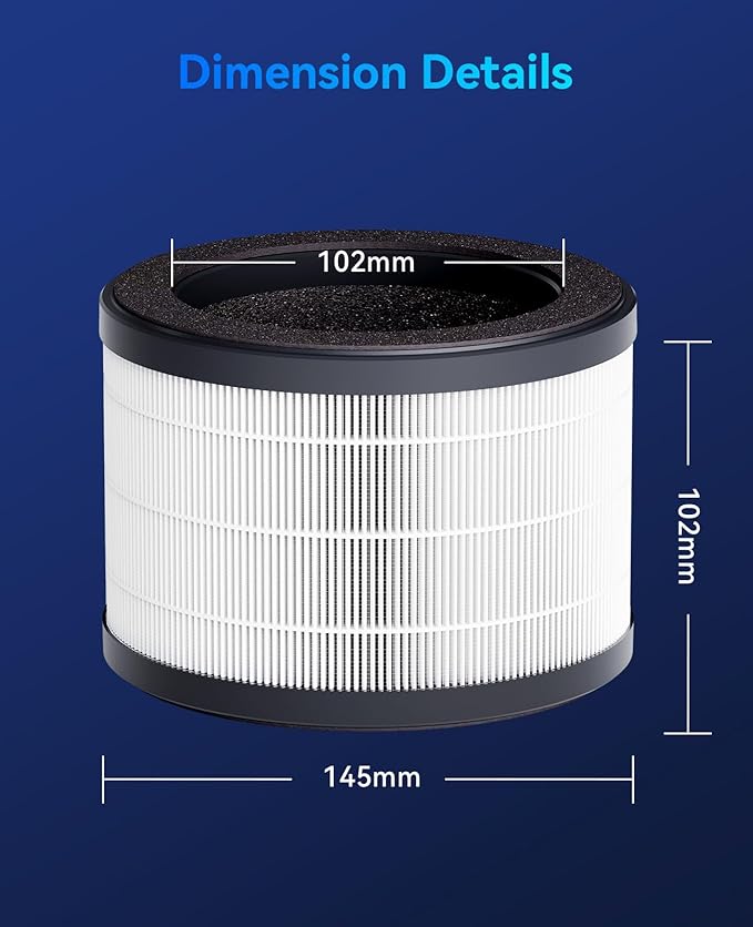 Genuine MSB5 Air Purifier Filter Replacement, 3-in-1 High-Efficiency H13 True Hepa Air Filter Replacement for Smoke Pollen Dander Hair Smell-Standard Version (1 Pack)