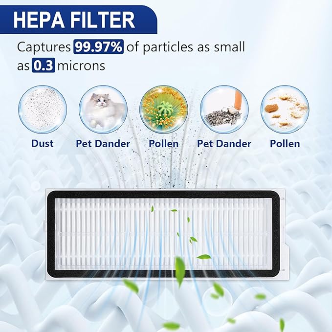 34 PCS Qrevo S5V Replacement Accessories for Roborock Qrevo Curv / S5X / Edge/Edge S5A / Qrevo S5V Robot Vacuum, 2 Mainbrush, 6 Scent Tablets, 4 HEPA Filters, 6 Dust Bags, 6 Mop Pads, 6 Side Brush