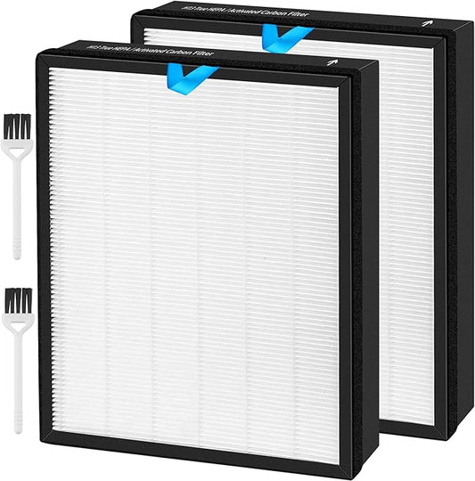 Vital 100s HEPA Replacement Filter Compatible with LEVOIT Vital 100S Air Pur-ifier 3-in-1 True HEPA High-Efficiency Activated Carbon Replace Part #Vital 100S-RF 2 Pack