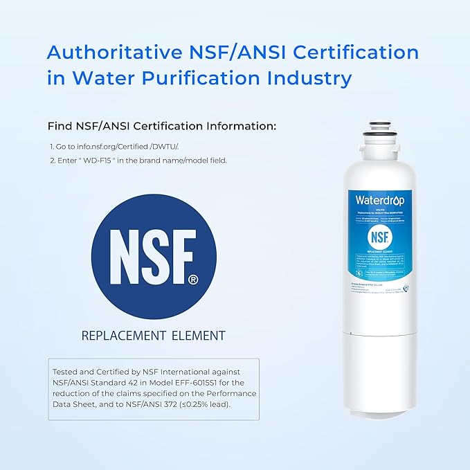 Waterdrop BORPLFTR50 Replacement for Bosch® Ultra Clarity® Pro 11032531, 12033030, 11025825, BORPLFTR55, B36CD50SNS, B36CT80SNS, B36CL80ENS, B36FD50SNS, WFC100MF, Refrigerator Water Filter, 2 Filters