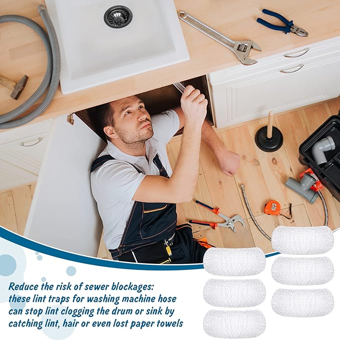 40 Pieces Nylon Lint Trap Washing Machine Lint Fabric Mesh Snare Washer Lint Catcher Washer Hose Lint Traps Washing Machine Lint Trap Lint Traps Hose Screen Filter Catcher with 40 Pieces Cable Ties