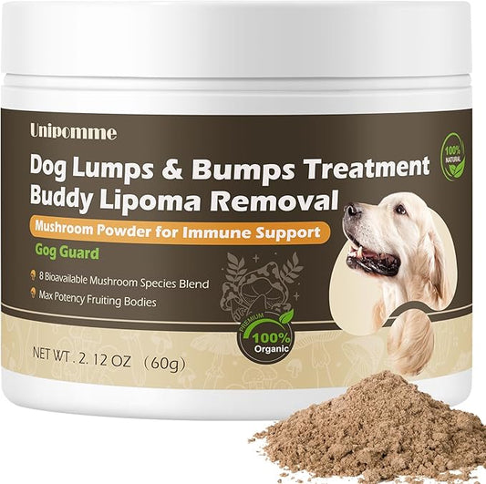 Natural Dog Lumps & Bumps Treatment - Lipoma Supplement for Dogs with Turkey Tail Mushroom Power - Buddy Immune Support & More Energy Guard with Lion’s Mane, Chaga, Reishi, Shiitake Mushrooms