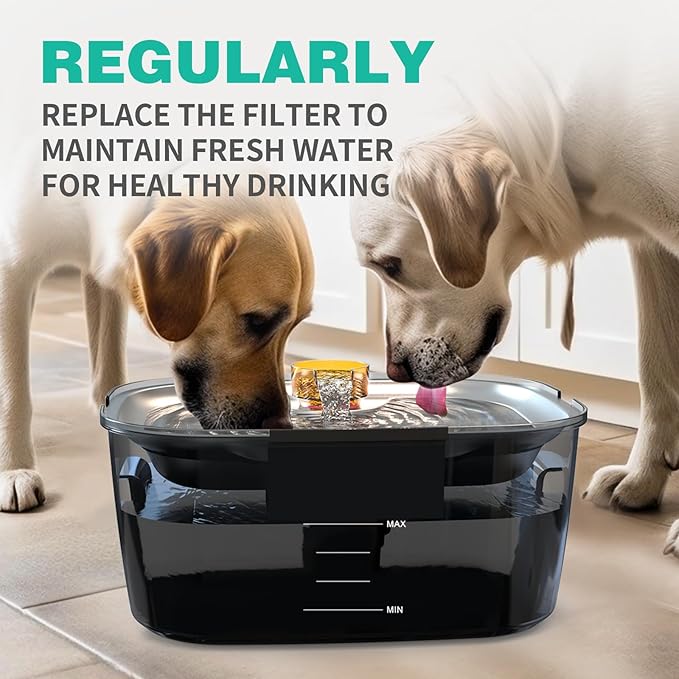 Dog Water Fountain Filters Replacement 4 Pack,2 Months Set of Water Filter Replacement for SwSun Large Pet Water Fountain Stainless Steel,7 Layer Vertical Filtration for D2341,D2419,D2322,D2223,D2340