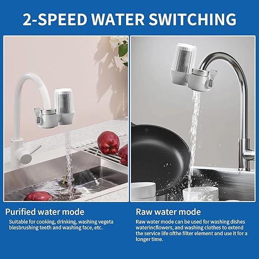 Water Filter for Sink Faucet,Sink Water Filter,Reduces Chlorine, Sand and Odors,Dual-Mode Water Purifier,Rapid Flow- Suitable for Kitchen,Sink,Home Bathroom