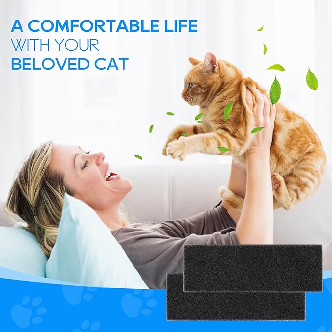 16PCS 2X Thicker Carbon Filters Compatible with Litter-Robot 3, 0.6'' Activated Carbon Litter Box Filter Compatible with Litter-Robot 3 Self Cleaning Cat Litter Box Filters Accessories