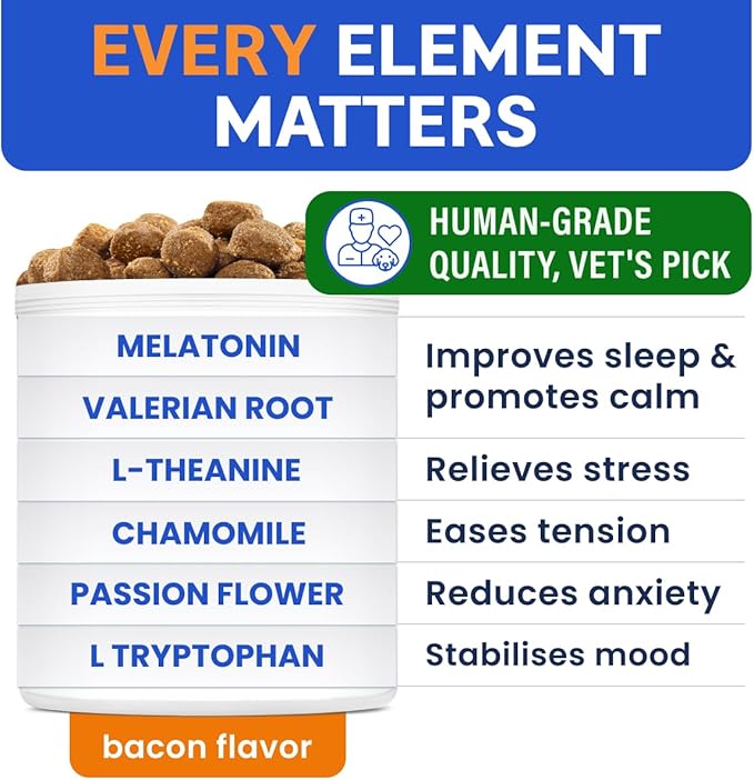 BARK&SPARK (MAX Strength) Melatonin for Dogs to Sleep & Anxiety Aid - Medium & Small Breeds - 6mg Doggie Sleeping Pills - 120 Treats