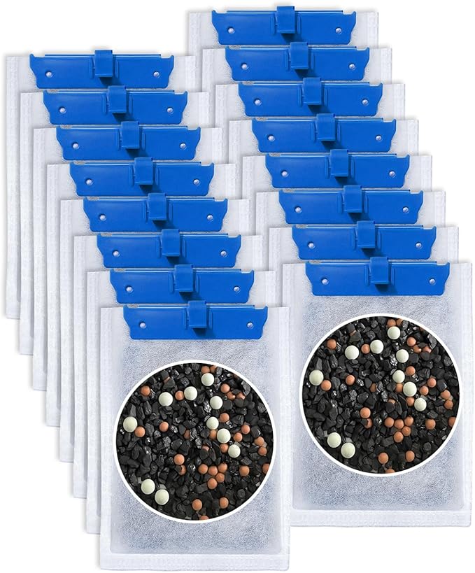 16 Pack Upgraded Medium Filter Cartridges Compatible with Tetra Whisper Filter Cartridges Medium for Aquariums 10i IQ10 PF10 Compatible with Tetra Fish Tank Filters with Three Top Materials