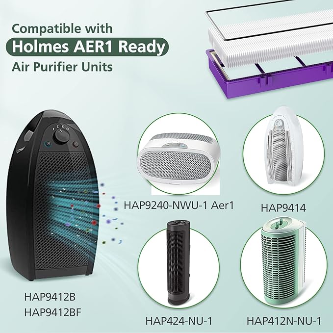 HAPF300AP Performance Plus Replacement Filter for Holmes AER1 HAPF300AP-U4 air cleaner, 4 True HEPA+ 8 Carbon Pre Filters