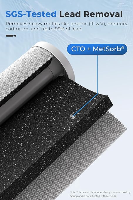 iSpring SGS-Tested Lead Removal Whole House Water Filter System, Reduces Arsenic, Cadmium, Mercury, Sediments, Chlorine, and up to 99% Lead, Model: WGB32B-CPB, Pack of 1