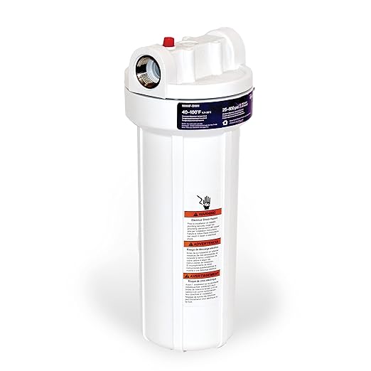 Whirlpool 10" x 2.5" Whole House Water Filter Housing, WHKF-DWH, Stainless Steel 3/4" Inlets, NSF Certified, Filter Not Included, Replacement Filter GD05, WHWC, WHSW, WHPL