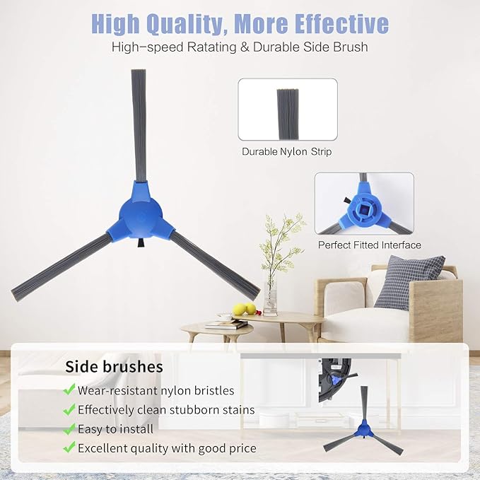 Eufy Replacement Parts Kit for RoboVac 11S, 30, 30C, 15C, 12, 35C - Robot Vacuum Cleaner Accessory Kit: 6 Filters, 6 Side Brushes, 1 Main Brush, 1 Pre-Filter