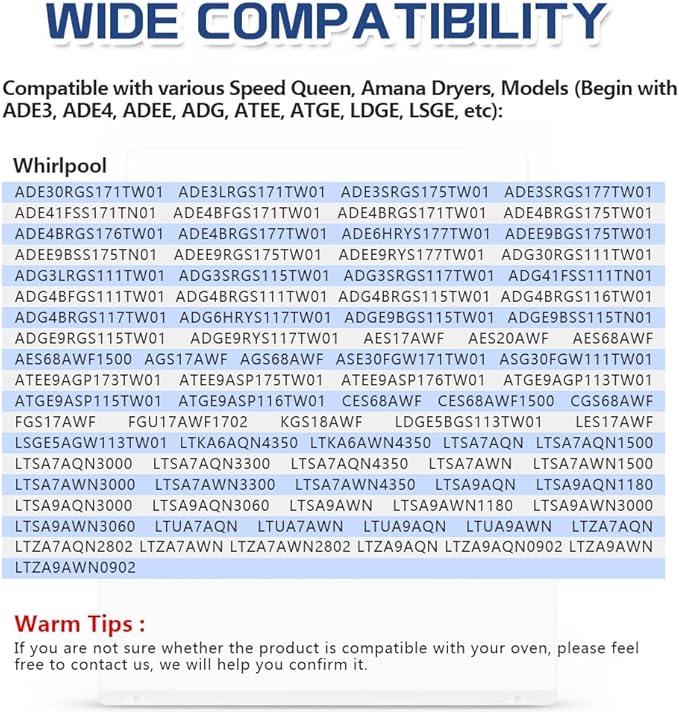 [Upgraded] 510502W Dryer Lint Filter Cover, Dryer Lint Screen Cover fit for Speed Queen, Replace D510502W, D510502LG, AP6284689, ‎Light Gray