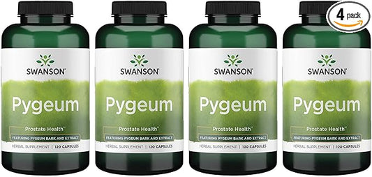 Swanson Pygeum - Herbal Supplement - Men's Health Supplement - (120 Capsules Each, 400 mg) (4 Pack)