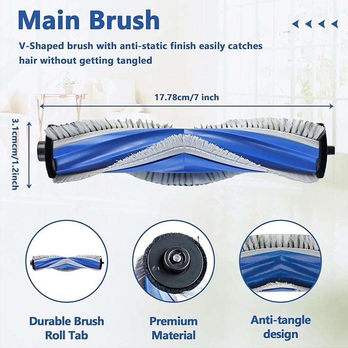 21 Pack T30S Replacement Parts for ECOVACS DEEBOT T30S/T30S Pro Robot Vacuum Accessories Kit, Includes 1 Main Brushes, 4 HEPA Filters, 4 Mop Cloth Pads, 6 Dust Bags, 6 Side Brushes