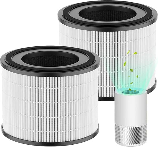 AP-S0610L Filter Replacement, 3-in-1 H13 True HEPA & Activated Carbon Filter, Compatible with MOO-KA AP-S0610L Air Purifier, 2 Pack
