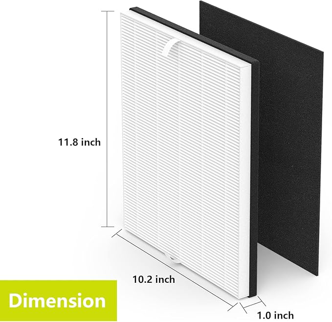 MD1-0022 Air Purifier Filter for Vornado AC300/AC350/AC500/AC550 & PCO200/PCO300/PCO375DC/PCO500 Series | Includes 2x Filters + 4x Activated Carbon Filters