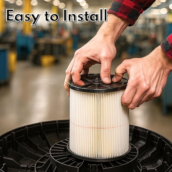 Nispira 9-17816 17816 Red Stripe Replacement HEPA Filter for Craftsman Craftsman Shop Vac Wet/Dry Vacuum 5/6/8/12/16/32 Gallon Larger, 4 Pack