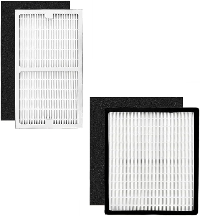 Gekufa Replacement Filter C + D Compatible with Idylis IAP-10-280, for Idylis Air Purifiers Include 1C+1D Filter each & 2 Carbon Filters