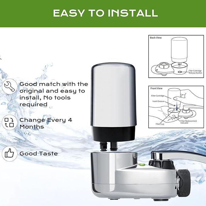 Replacement for Brita Faucet Filter, Faucet Water Filter - Fits All Tap Water Filters Compatible with Brita 36311 On Tap Filters System for Sink FR-200 FF-100, 2 Pack