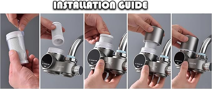 Faucet Mount Replacement Filter 2-Pack, 7 Stages of High Efficiency Fine Filtration, Easy Installation, Pure Water Filters Replacement Fit for Kitchen & Bathroom Sinks, Leak-proof, BPA Free