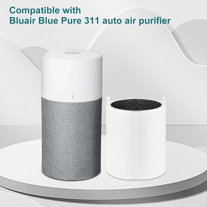 CERO 2 Pack 311 Auto Replacement Filter Compatible with Blueair Blue Pure 311 Auto Air Purifier, 2 in 1 Filter Replacement, Particle and Activated Carbon