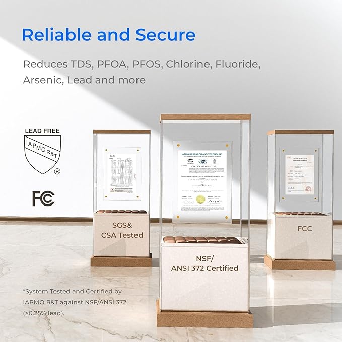 [ Instant Hot ] Waterdrop C1-G Countertop Reverse Osmosis System, NSF/ANSI 58&372 Certified, 6 Stage Hot RO Water Filter, No Installation Required, 3:1 Pure to Drain, Glass Bottle Included