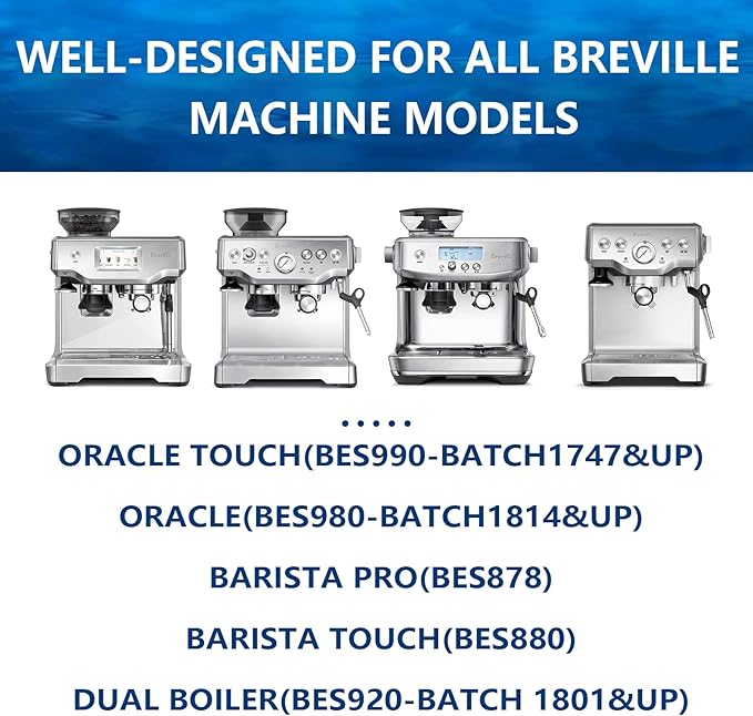 6 Pack Breville Bes880 Water Filter Replacement,Compatible with Breville Sage Oracle Touch,Barista,Claro Swiss,BES878,Bes920,Bes008 Espresso Coffee Machine,Replaces Part #BES008WHT0NUC1